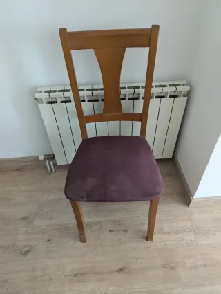 Silla de comedor madera y tela