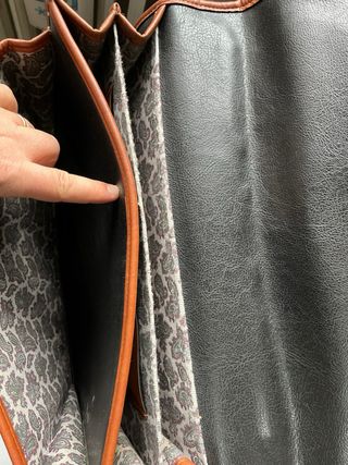 Valigetta Pieffe pelle nera e cuoio