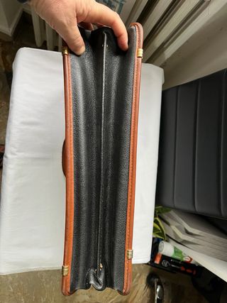 Valigetta Pieffe pelle nera e cuoio