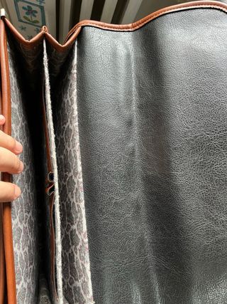 Valigetta Pieffe pelle nera e cuoio