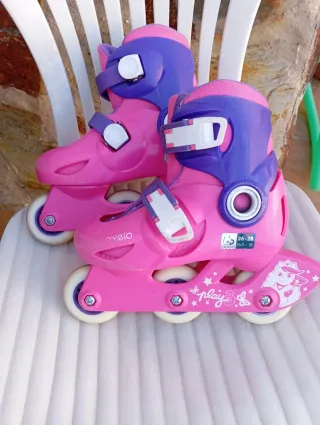 Patines ajustables niña Decathlon rosa/morado