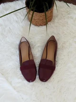 Manoletinas Zara Talla 36 Burdeos