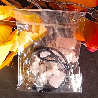 CONJUNTO COLGANTES PULSERA MINERAL NATURAL CUARZO