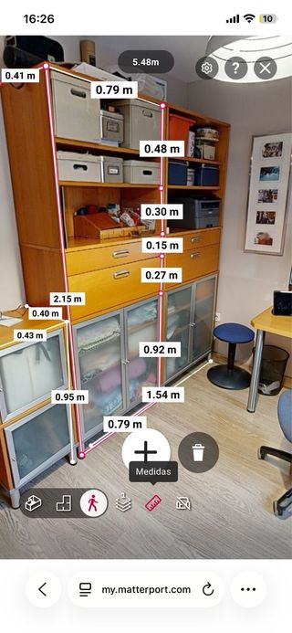 Estantería modular madera y cristal