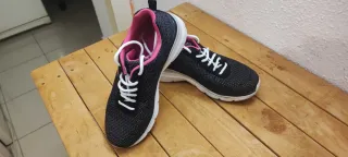 Zapatillas Skechers Mujer Negro/Rosa