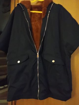 Giaccone donna nero con interno marrone in pellicc