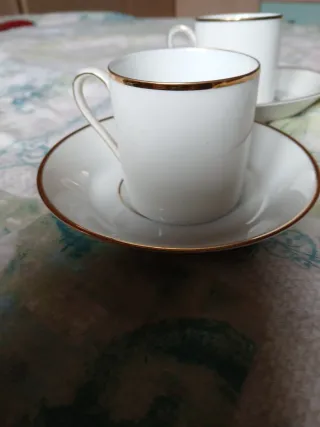 2 Tazzine Heinrich con piattino decoro in oro zecc