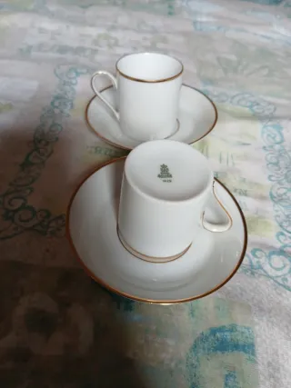 2 Tazzine Heinrich con piattino decoro in oro zecc