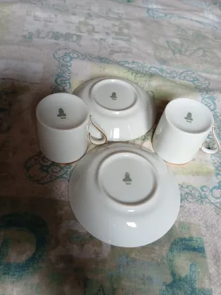 2 Tazzine Heinrich con piattino decoro in oro zecc