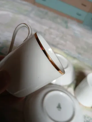 2 Tazzine Heinrich con piattino decoro in oro zecc