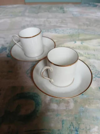 2 Tazzine Heinrich con piattino decoro in oro zecc