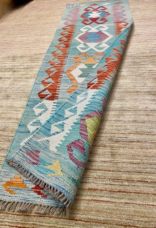 (200*60)Kilim fatto a mano blu multicolore