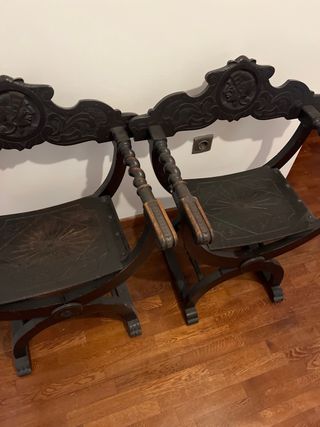 Pareja Sillas Madera Siglo XV