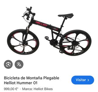 Bicicleta Montaña Plegable Negra