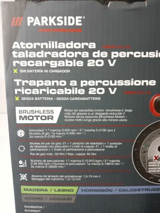Taladro Percutor Parkside X20V Team