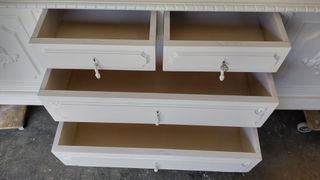 Gran Vitrina Antigua Restaurada Blanca