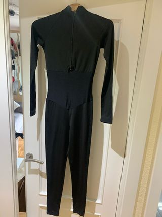 2 Monos negros cremallera cuello alto talla S