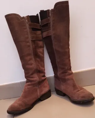 Botas altas serraje mujer
