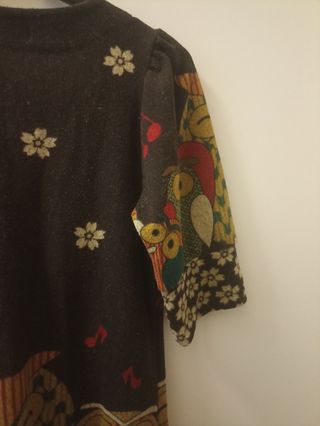 Vestido de invierno con estampado de búhos