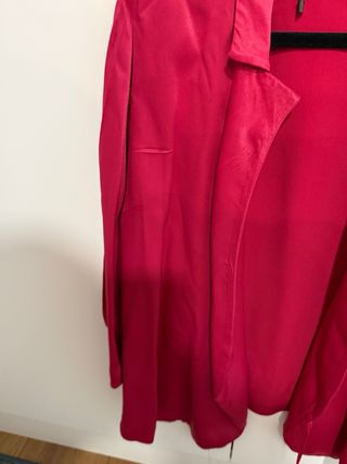 Chaqueta/Camisa Zara Raso Fucsia Talla M
