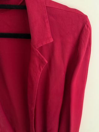 Chaqueta/Camisa Zara Raso Fucsia Talla M