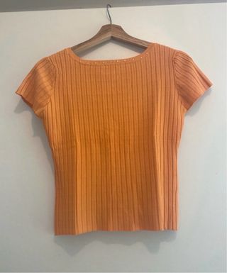 Camiseta naranja de canalé Talla XS