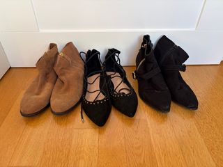 Lote calzado mujer botines y planos