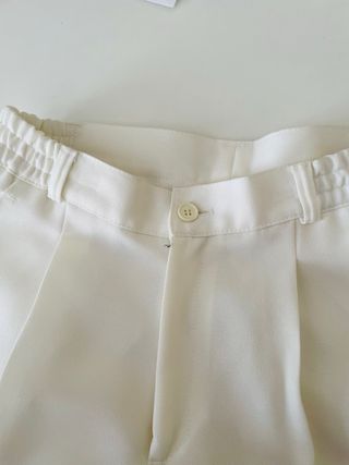 Pantalón de vestir blanco roto hecho en España