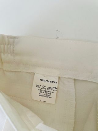 Pantalón de vestir blanco roto hecho en España