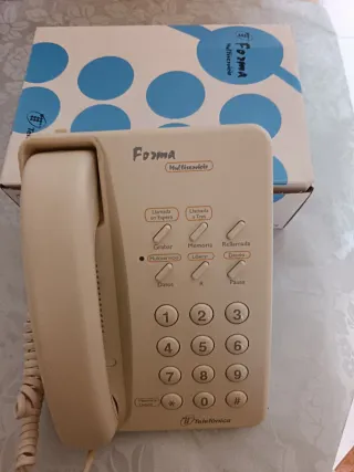 Teléfono fijo mesa beige Telefónica
