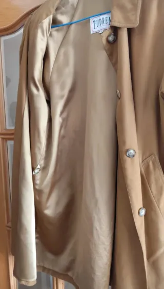 Gabardina larga camel