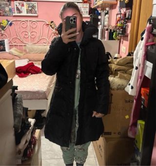 Chaqueta larga Zara negra