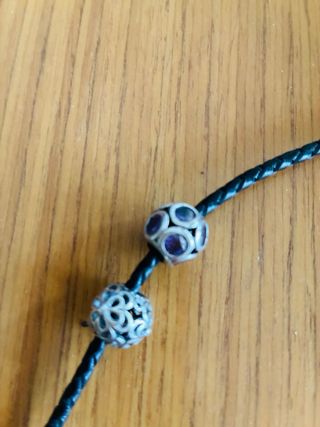 Pulsera Pandora Cuero y Plata. Largo 32 cms