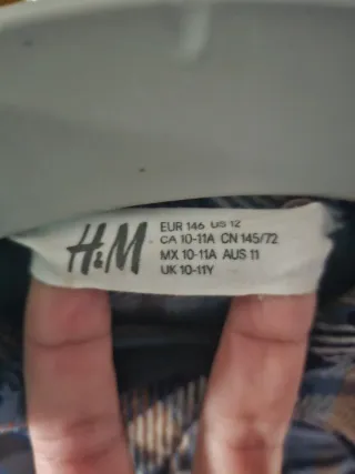 Camisa franela de cuadros niño T.10/11 años