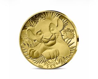 Moneda 5€ Rey León Simba 0,5g Oro 2024 Francia