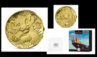 Moneda 5€ Rey León Simba 0,5g Oro 2024 Francia