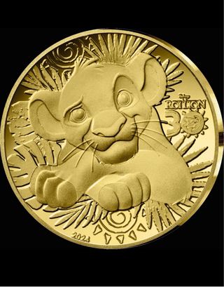 Moneda 5€ Rey León Simba 0,5g Oro 2024 Francia