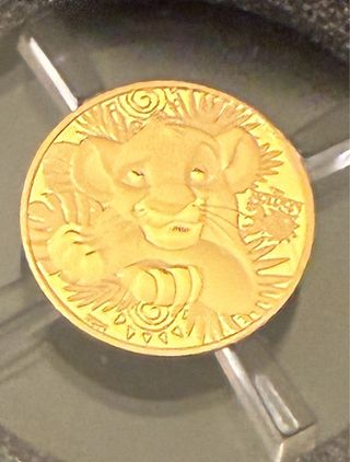 Moneda 5€ Rey León Simba 0,5g Oro 2024 Francia