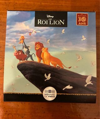 Moneda 5€ Rey León Simba 0,5g Oro 2024 Francia