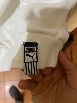 Felpa Puma Vintage Bianca con Strisce