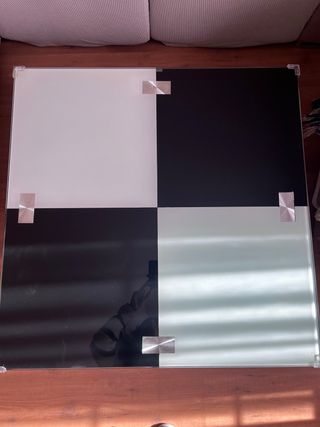 Mesa de centro cristal blanca y negra