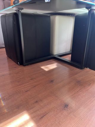 Mesa de centro cristal blanca y negra