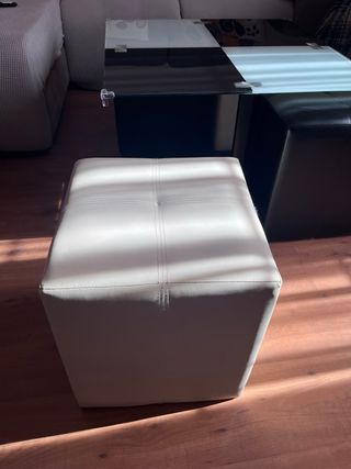 Mesa de centro cristal blanca y negra