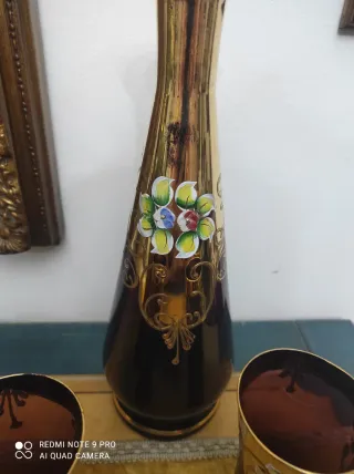 Servizio liquore vintage decorato vetro di murano