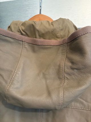 Chamarra Piel Hombre Reversible Beige/Marrón