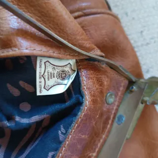 Bolso de viaje cuero vintage auténtico