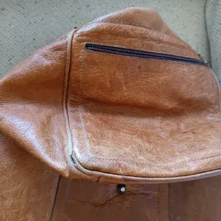 Bolso de viaje cuero vintage auténtico