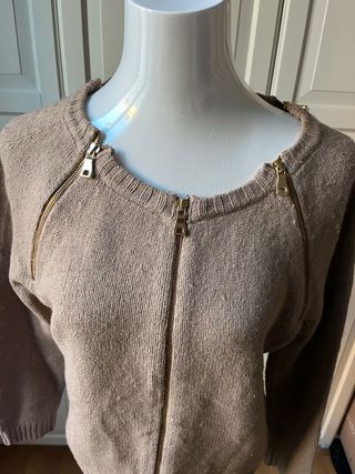 Maglione Moschino con zip e dettagli oro, taglia M