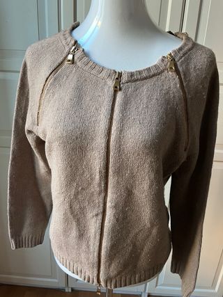 Maglione Moschino con zip e dettagli oro, taglia M