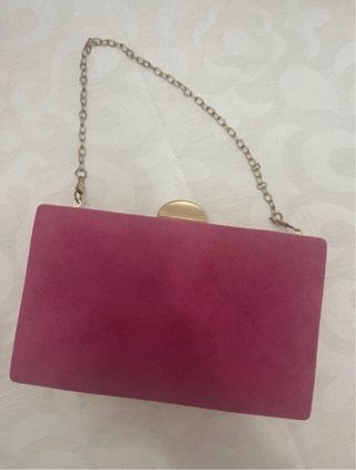 Bolso Clutch Toni Fernandez Ante Rosa y Dorado